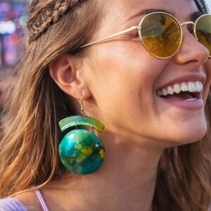 Recycled Earrings, Upcycled Statement Earrings, Recycled Art Jewelry